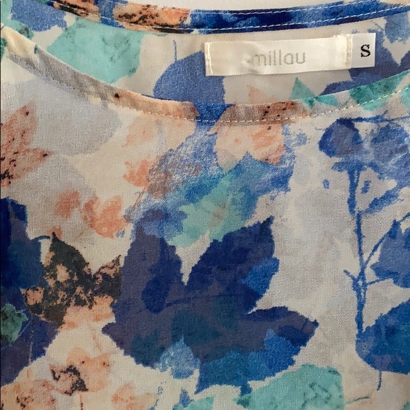 LF Millau Sheer Leaf Print Tank with Side Detail - Picture 2 of 5